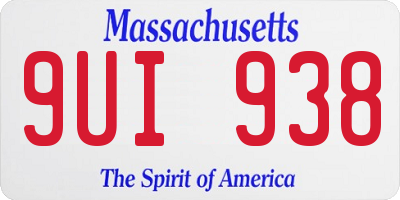 MA license plate 9UI938
