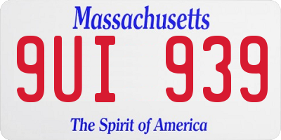 MA license plate 9UI939