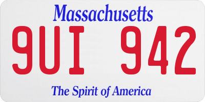 MA license plate 9UI942