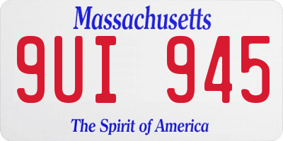 MA license plate 9UI945