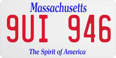 MA license plate 9UI946
