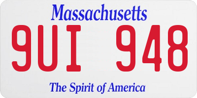MA license plate 9UI948