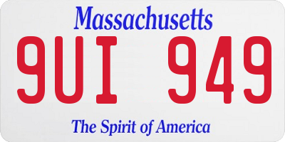 MA license plate 9UI949