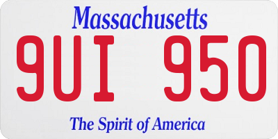 MA license plate 9UI950