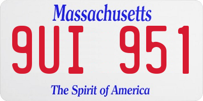 MA license plate 9UI951