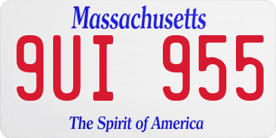 MA license plate 9UI955