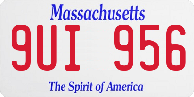 MA license plate 9UI956
