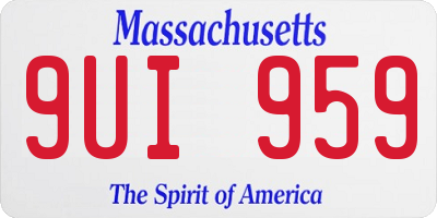 MA license plate 9UI959