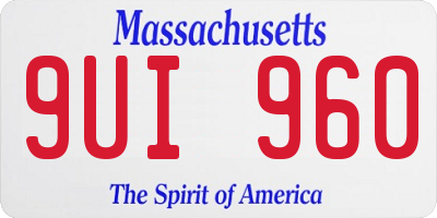 MA license plate 9UI960
