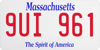 MA license plate 9UI961