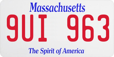 MA license plate 9UI963