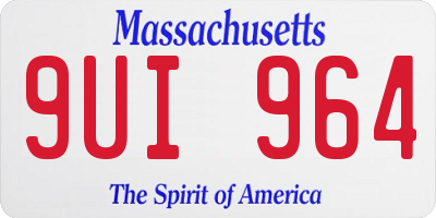 MA license plate 9UI964