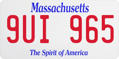 MA license plate 9UI965