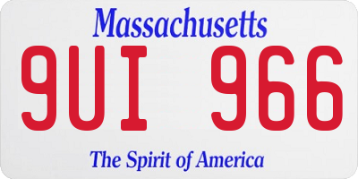 MA license plate 9UI966