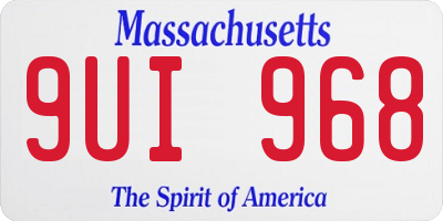 MA license plate 9UI968