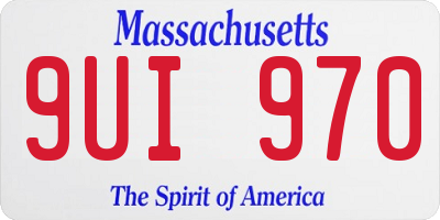 MA license plate 9UI970
