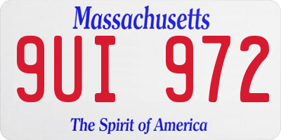 MA license plate 9UI972