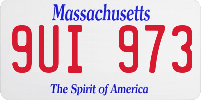 MA license plate 9UI973