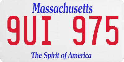 MA license plate 9UI975