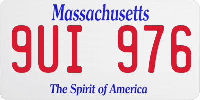 MA license plate 9UI976