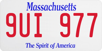 MA license plate 9UI977