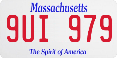MA license plate 9UI979