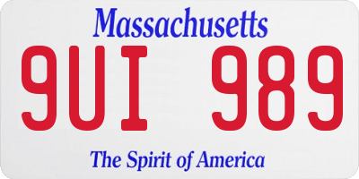 MA license plate 9UI989