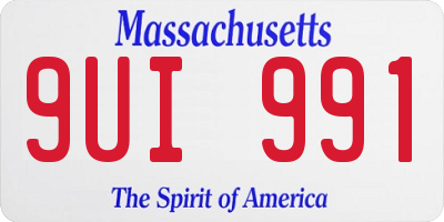 MA license plate 9UI991