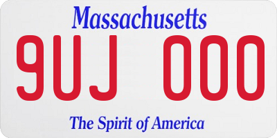 MA license plate 9UJ000