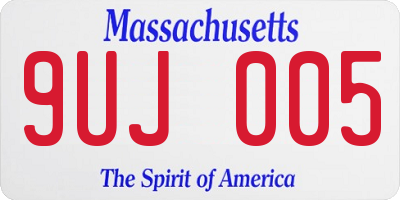 MA license plate 9UJ005