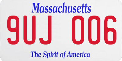 MA license plate 9UJ006