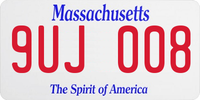MA license plate 9UJ008