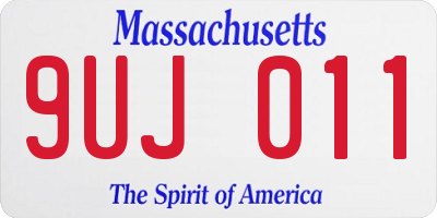 MA license plate 9UJ011