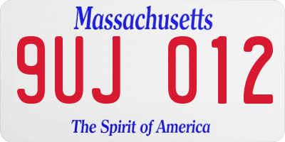 MA license plate 9UJ012