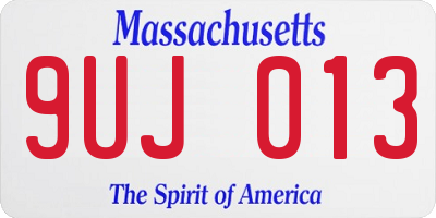 MA license plate 9UJ013