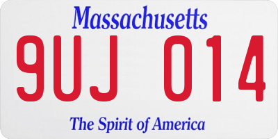 MA license plate 9UJ014