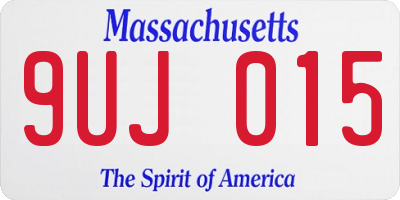 MA license plate 9UJ015