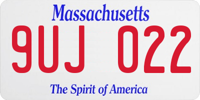 MA license plate 9UJ022