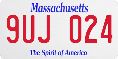 MA license plate 9UJ024