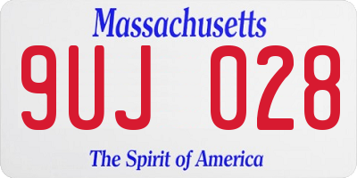 MA license plate 9UJ028