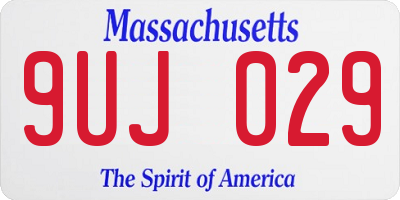 MA license plate 9UJ029