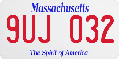 MA license plate 9UJ032