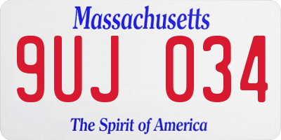 MA license plate 9UJ034