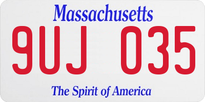 MA license plate 9UJ035