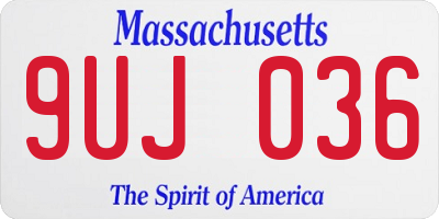 MA license plate 9UJ036
