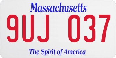 MA license plate 9UJ037