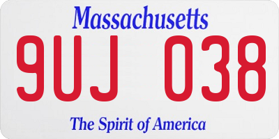 MA license plate 9UJ038