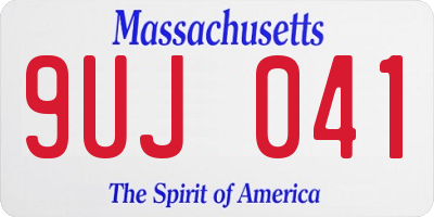 MA license plate 9UJ041