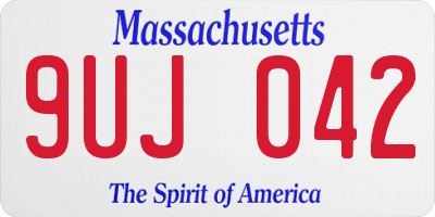 MA license plate 9UJ042