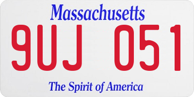 MA license plate 9UJ051